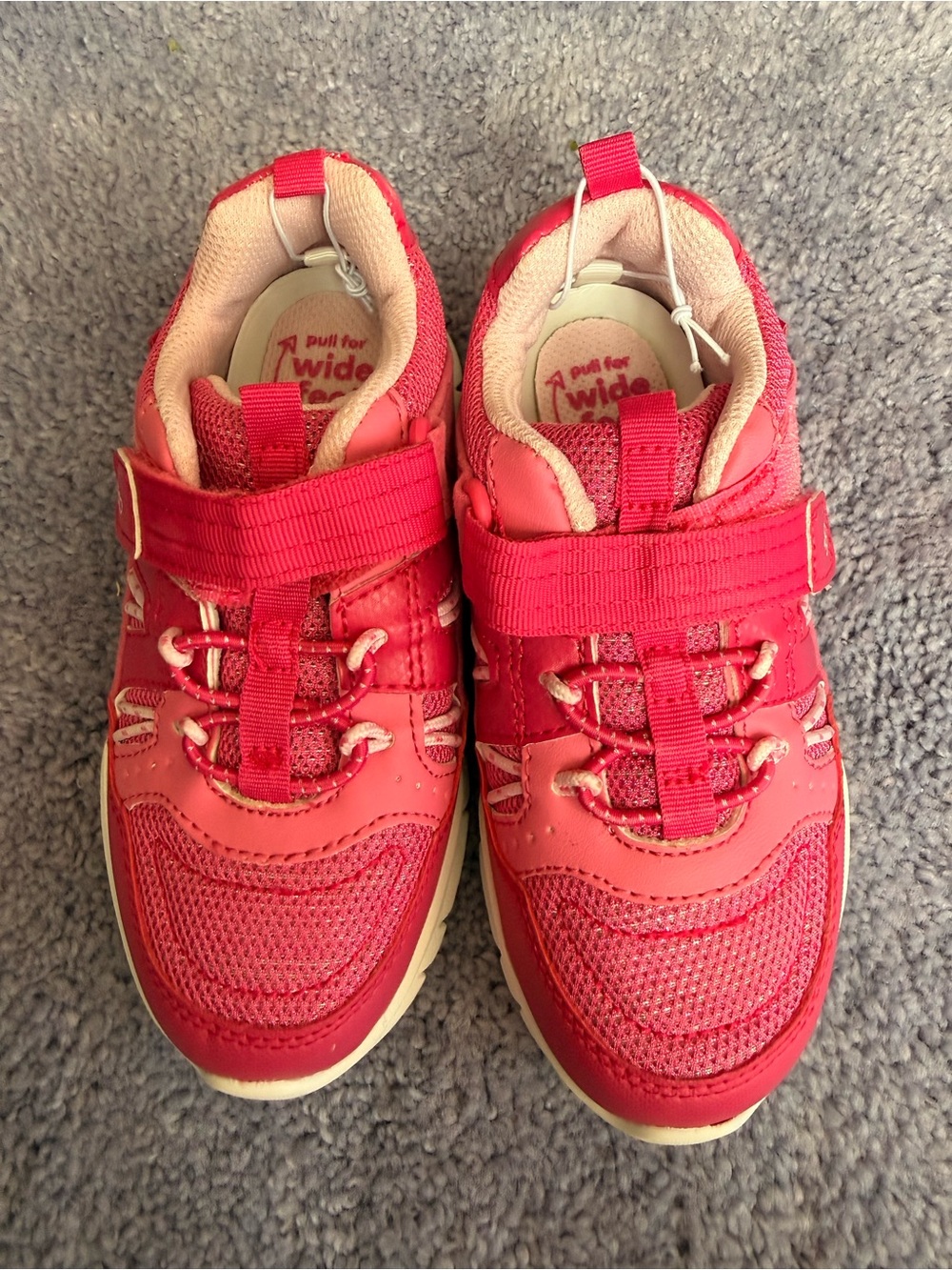 Stride Rite Bright Red Kids' Athletic Sneakers with Hook-and-Loop Strap